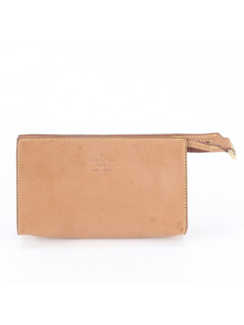 Louis Vuitton Cabas Ambre Leather Pouch Vachetta Brown Gold